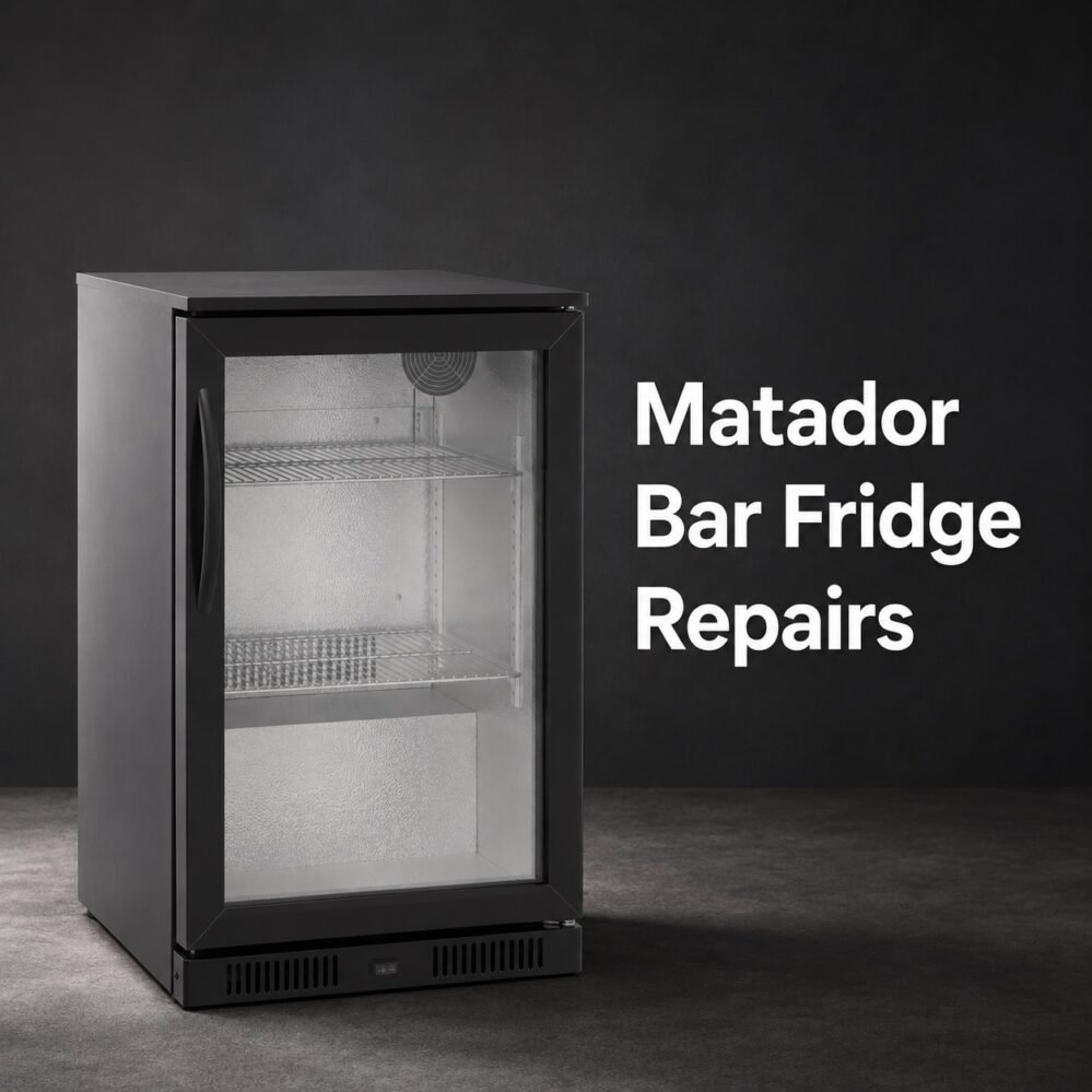 Professional repair diagnostic evaluation on a Matador premium outdoor bar fridge asset