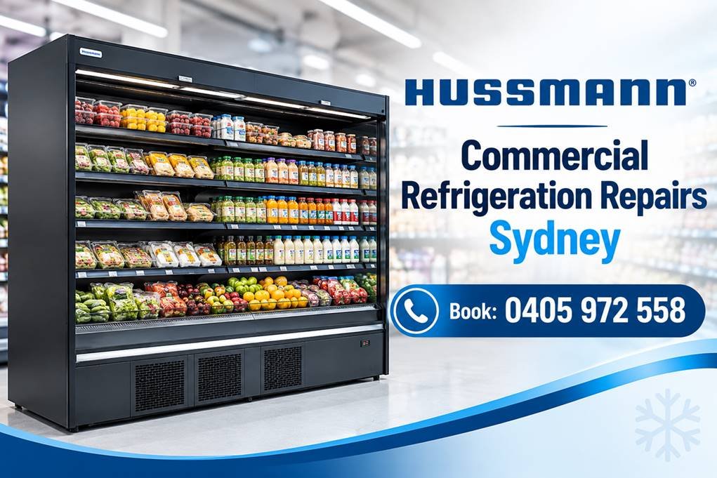 Fast Fridge Repairs technician servicing Hussmann commercial refrigeration in Sydney